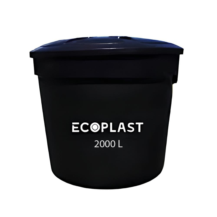 TANQUE ELEV 2000 LTS ECOPLAST NEGRO INT Y EXT MC