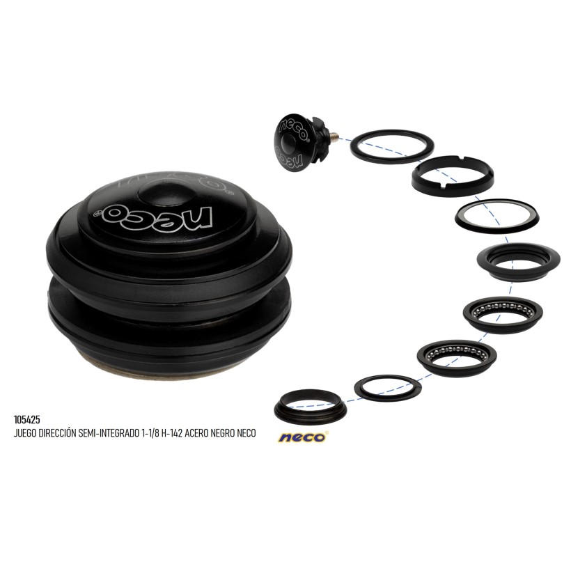 JGO DIRECC SEMI-INTEG 1-1/8 H-142 ACERO NEGRO NECO REF 105425