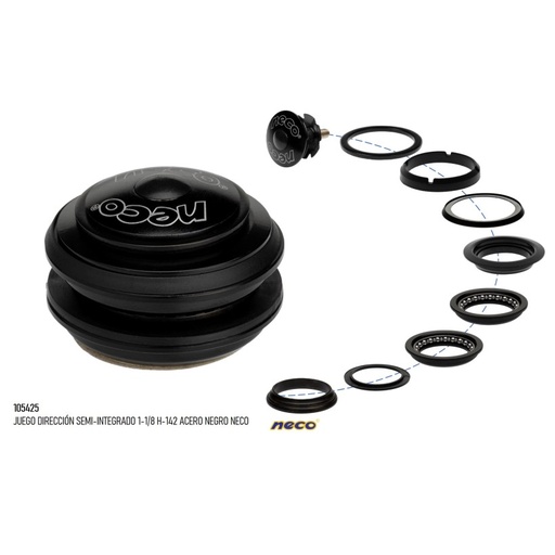 [806040] JGO DIRECC SEMI-INTEG 1-1/8 H-142 ACERO NEGRO NECO REF 105425